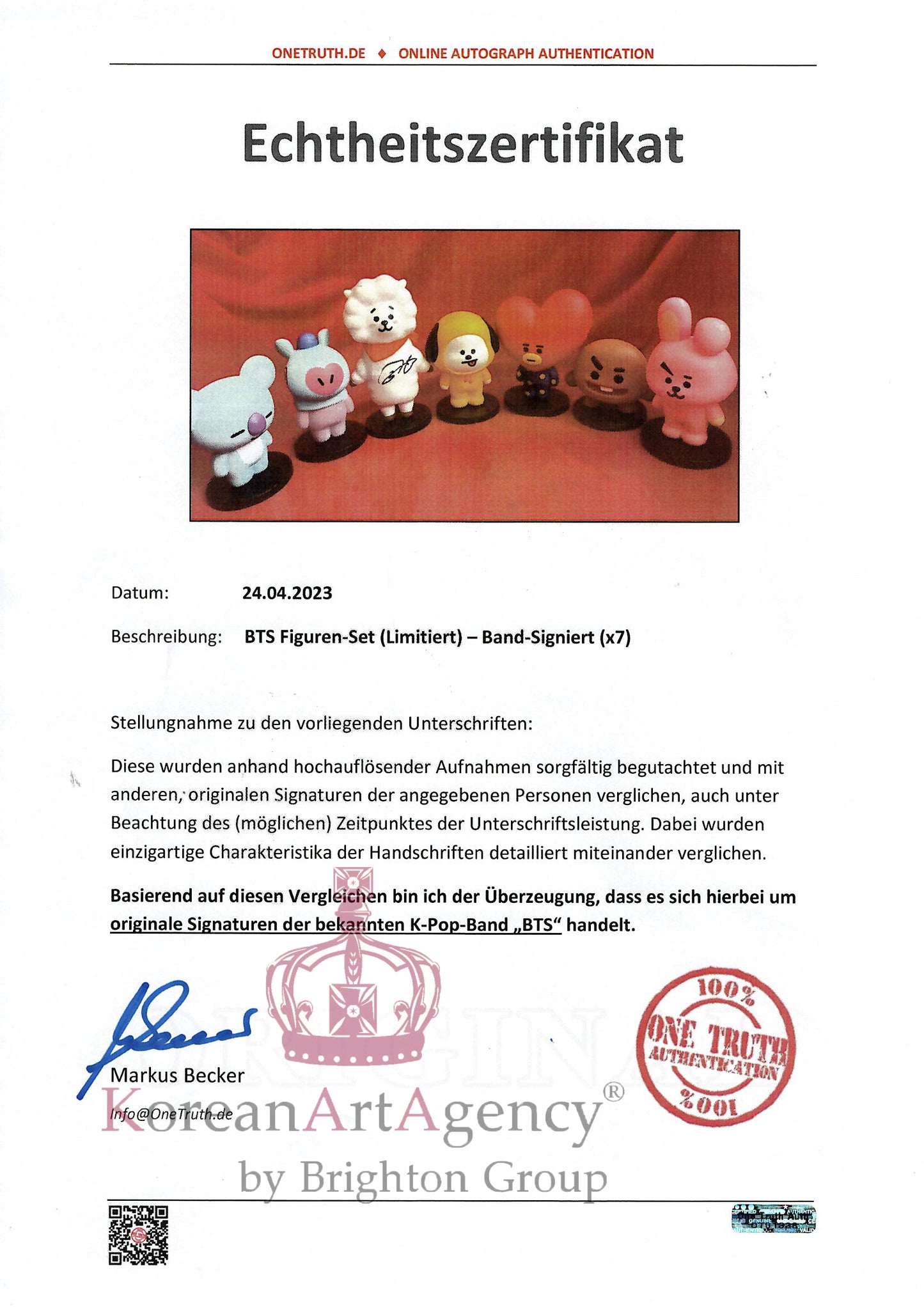 BT21 Action Figures SET 7pcs JHope Jimin V Kim Tae Hyung Jin Jungkook RM Suga Autographed