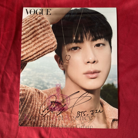 BTS Jin Vogue Korea 10 inches Foto Autograph