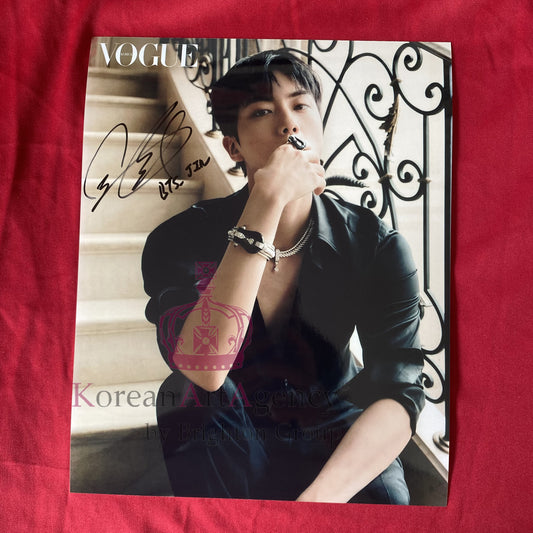 BTS Jin Vogue Korea 10 inches Foto Autograph