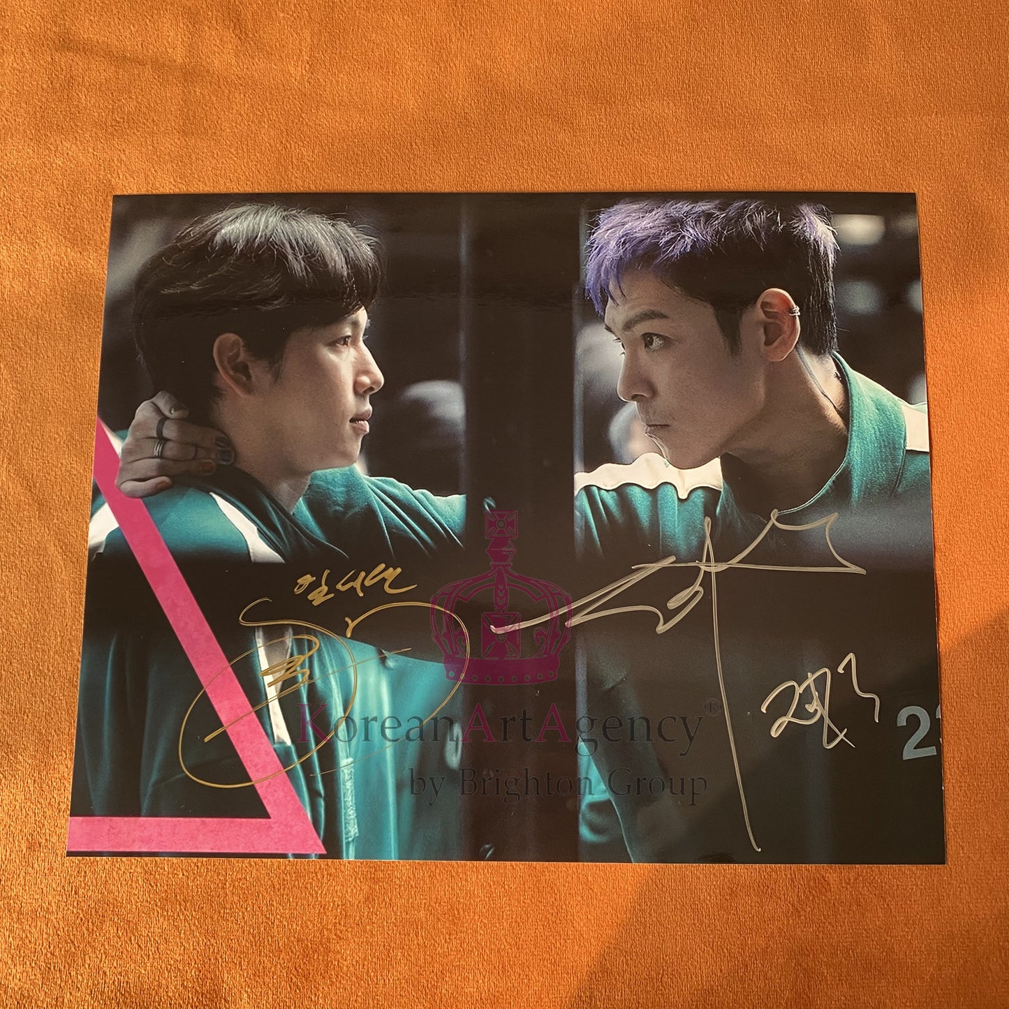 Squid Game T.O.P & Yim Si Wan 10-Inch Dual Autographs