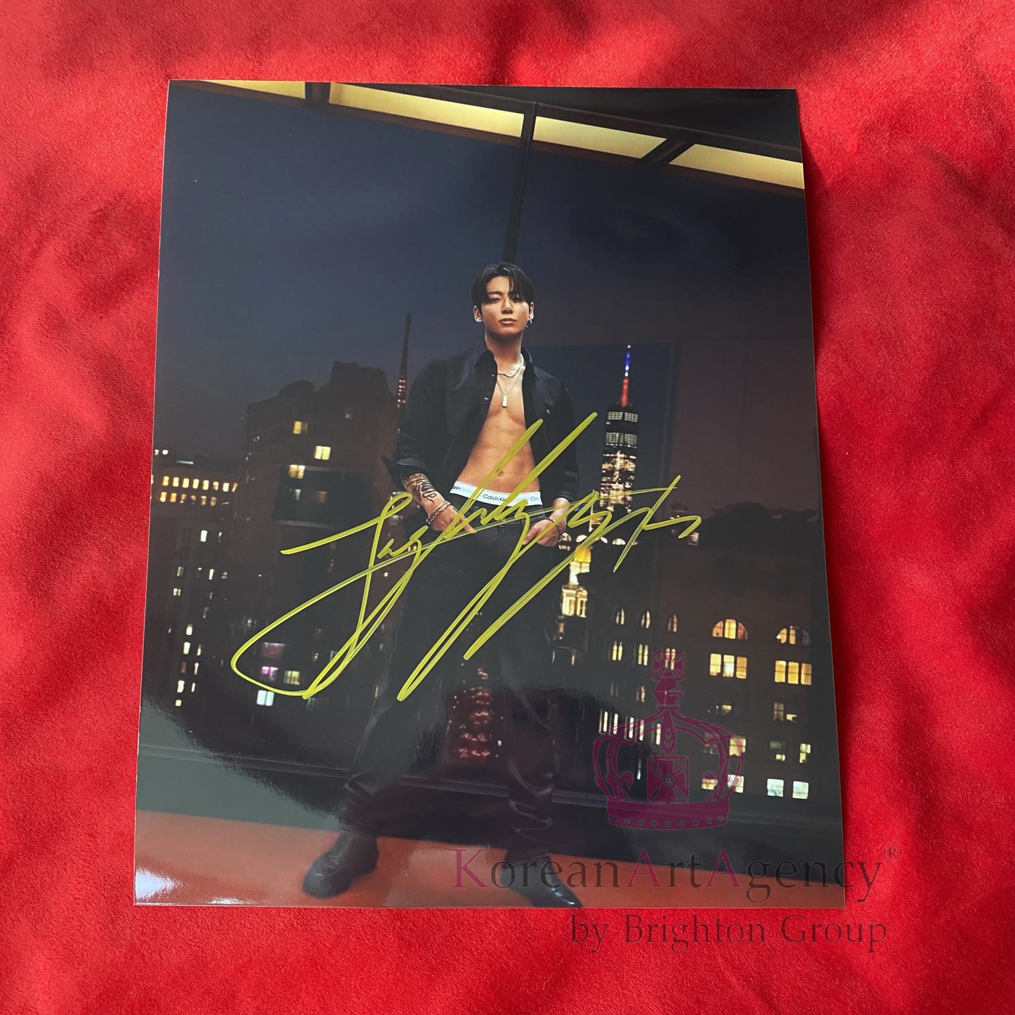 JUNG KOOK (BTS) × CALVIN KLEIN Holiday 2025 Campaign 10″ Autograph – Limited Edition Signed Photo