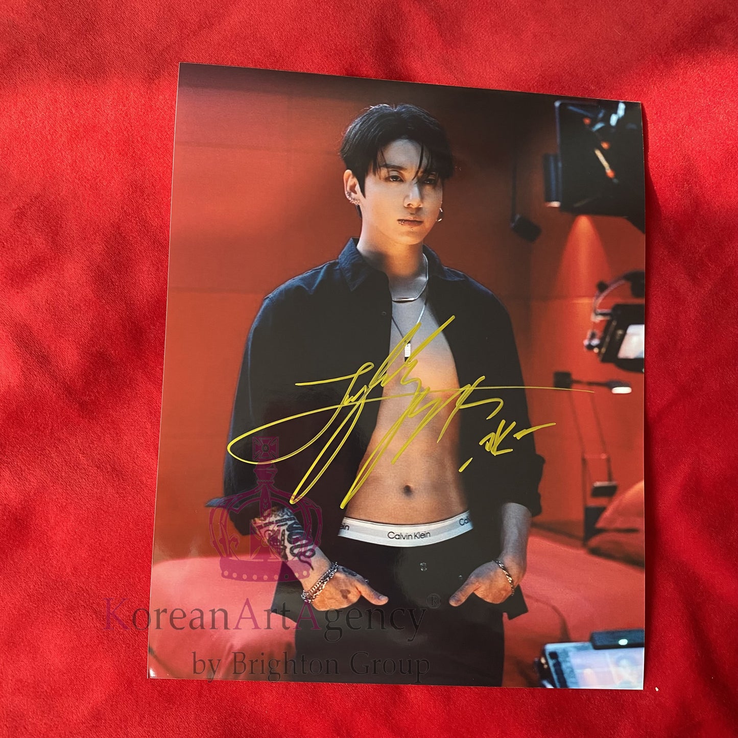 JUNG KOOK (BTS) × CALVIN KLEIN Holiday 2025 Campaign 10″ Autograph – Limited Edition Signed Photo