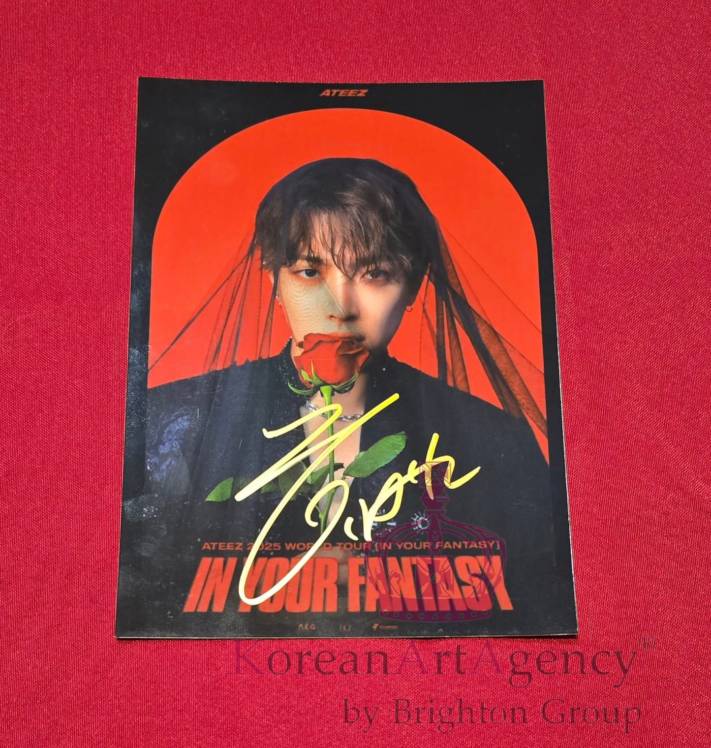 Hongjoong (ATEEZ) 7" Autograph Photo | K-Pop Idol Signed Collectible