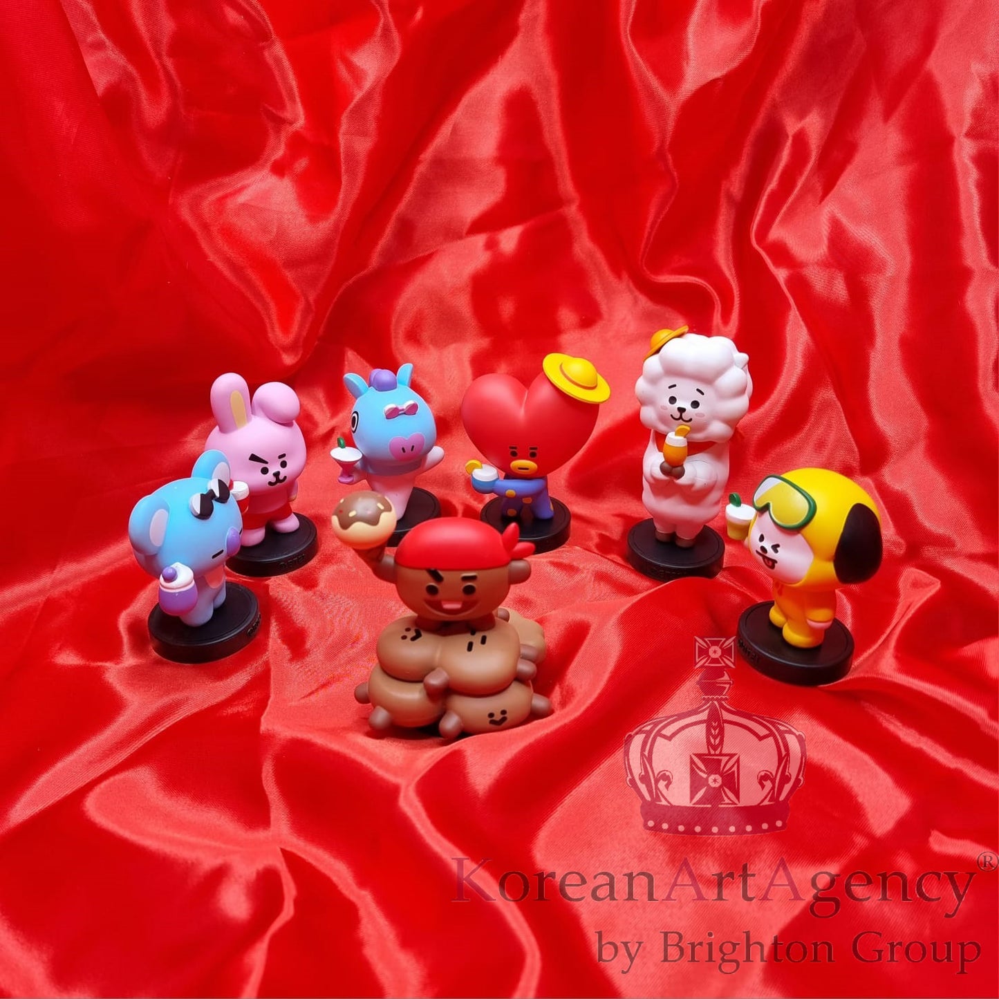 BT21 Action Figures SET 7pcs JHope Jimin V Kim Tae Hyung Jin Jungkook RM Suga Autographed
