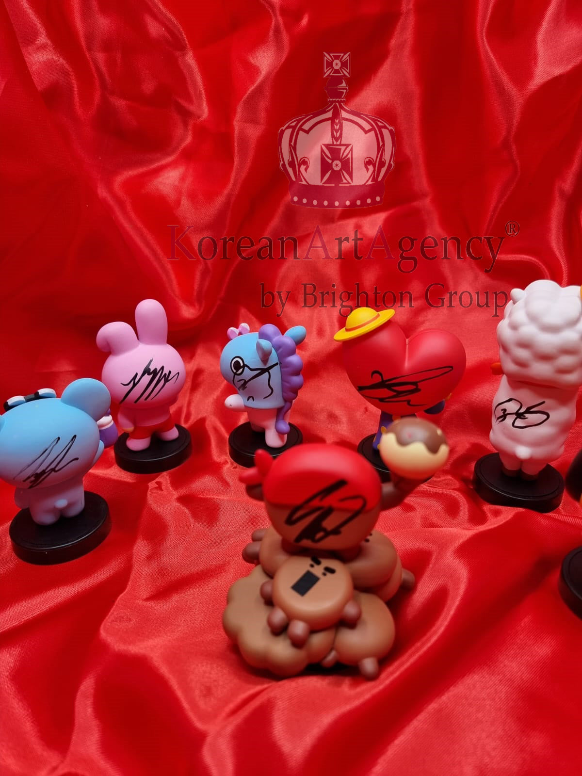 BT21 Action Figures SET 7pcs JHope Jimin V Kim Tae Hyung Jin Jungkook RM Suga Autographed