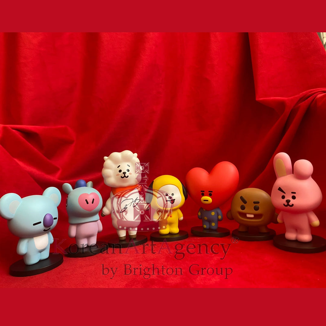 BT21 Action Figures SET 7pcs JHope Jimin V Kim Tae Hyung Jin Jungkook RM Suga Autographed