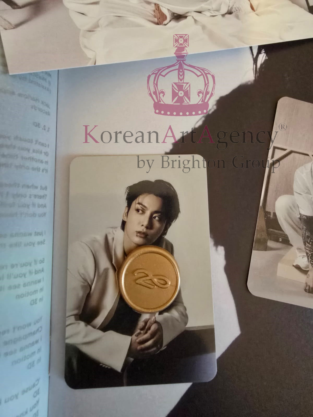 BTS Jungkook Golden Hand-Signed Autographed Album on Golden Record with Bonus Hand-signed Autograph photograph of Jungkook Rare and Limited with COA