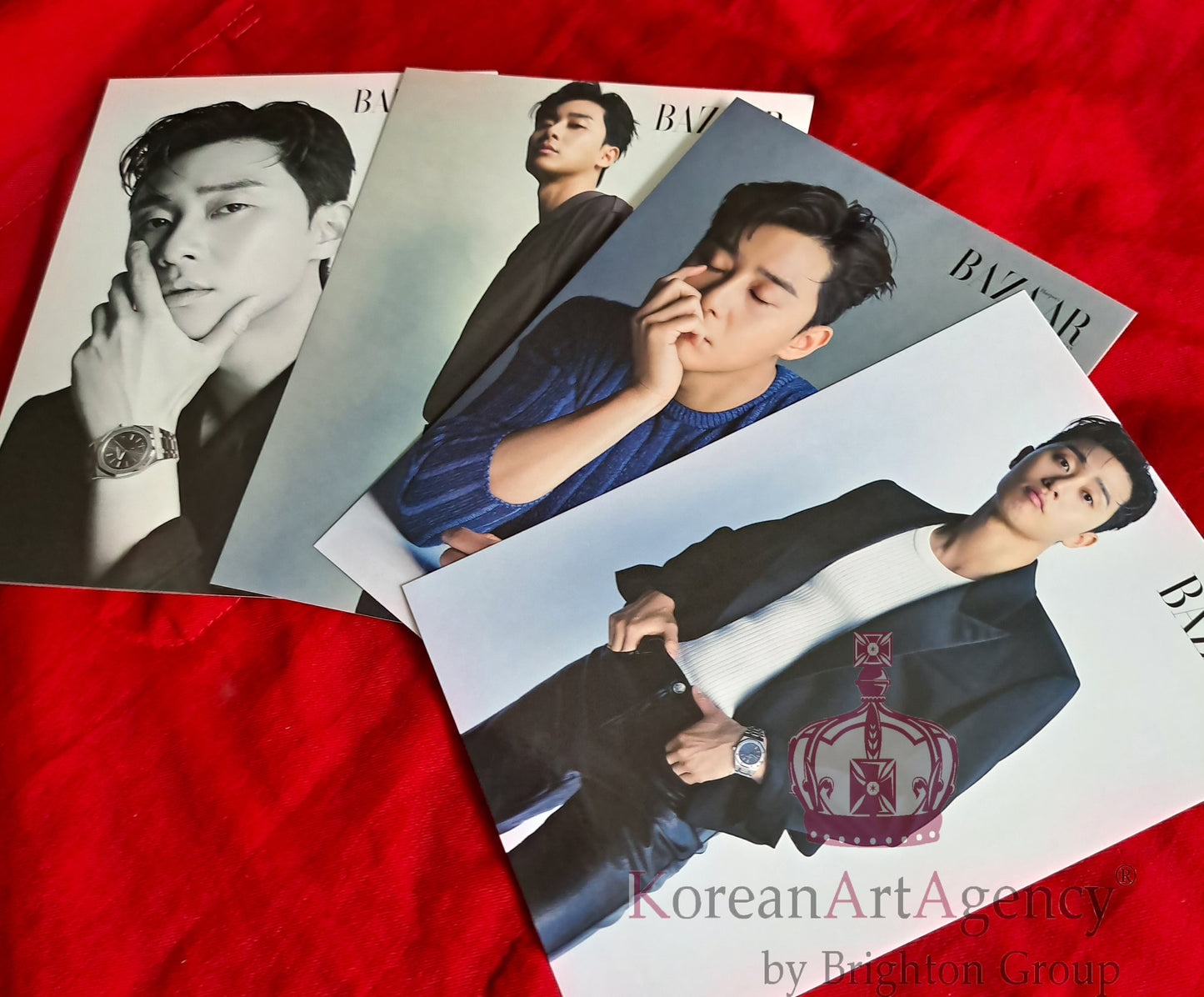Park Seo Joon Harper's BAZAAR Taiwan MAY 2022 3pcs SET Postcard Autograph