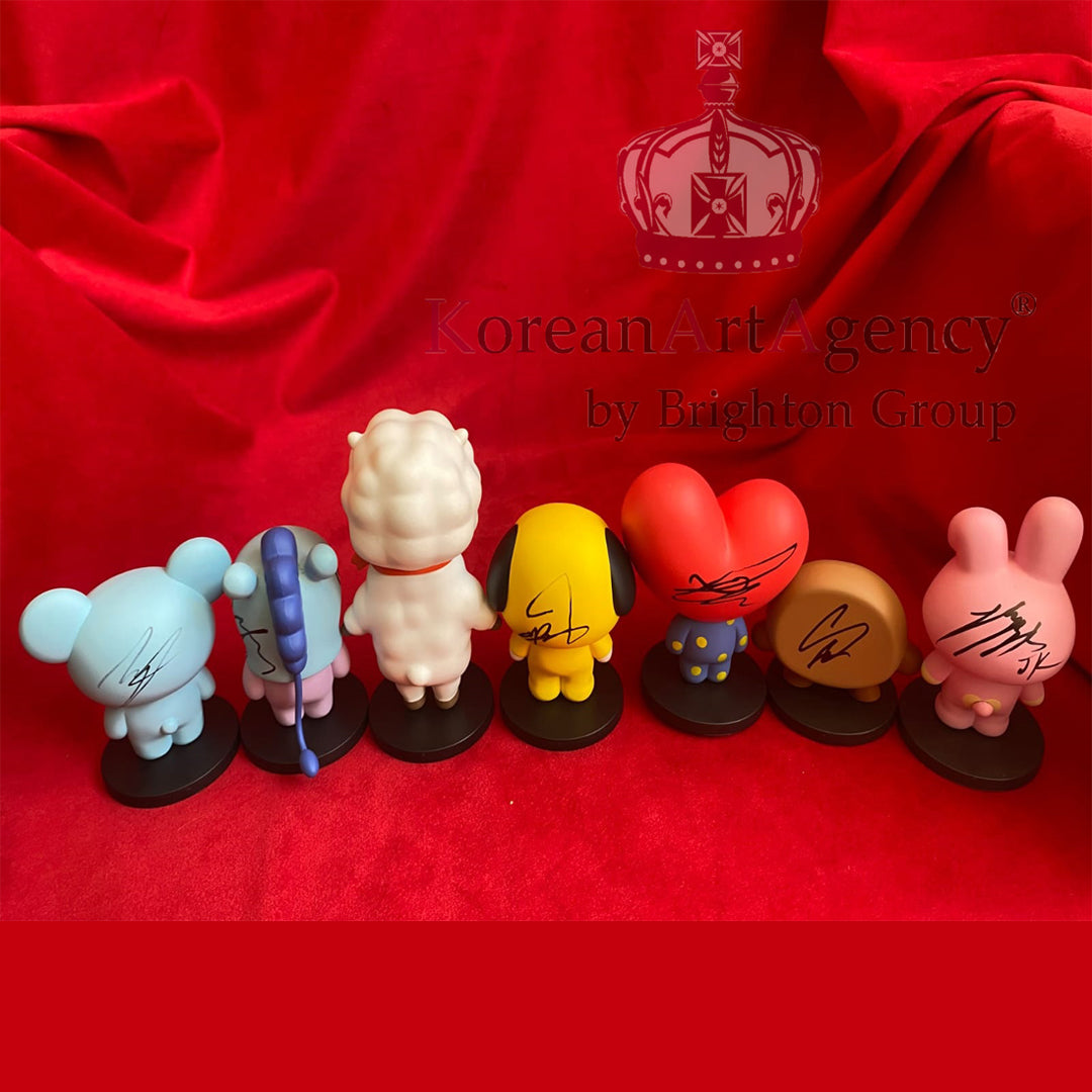 BT21 Action Figures SET 7pcs JHope Jimin V Kim Tae Hyung Jin Jungkook RM Suga Autographed