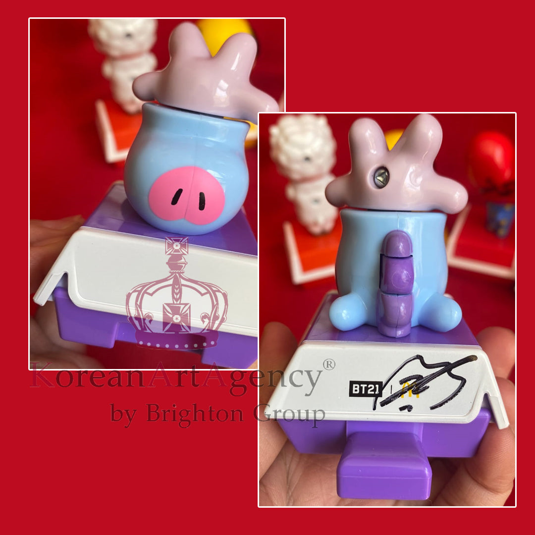 BT21 Mcdonald's Meal Toy SET 7pcs JHope Jimin V Kim Tae Hyung Jin Jungkook RM Suga Autographed