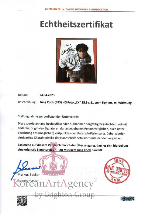 BTS Jungkook 10inches Autograph – Autographs – Bild 2