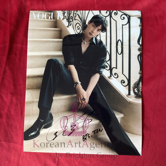 BTS Jin Vogue Korea 10 inches Foto Autograph