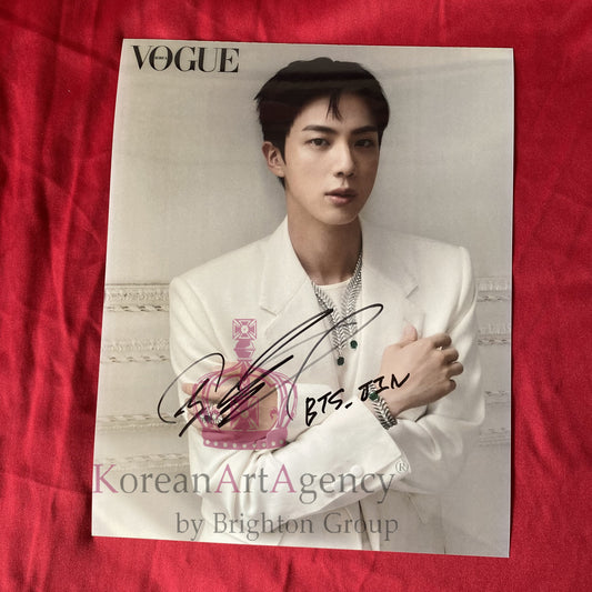 BTS Jin Vogue Korea 10 inches Foto Autograph