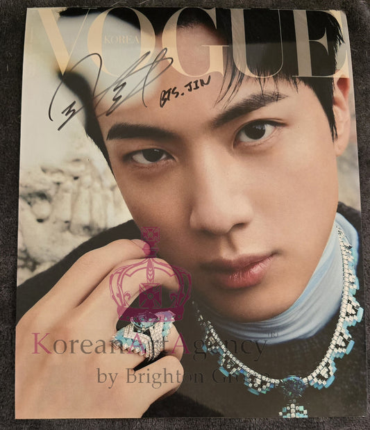 BTS Jin Vogue Korea 10 inches Foto Autograph