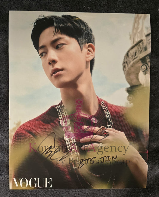 BTS Jin Vogue Korea 10 inches Foto Autograph