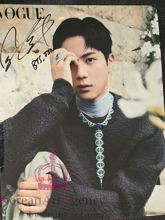 BTS Jin Vogue Korea 10 inches Foto Autograph