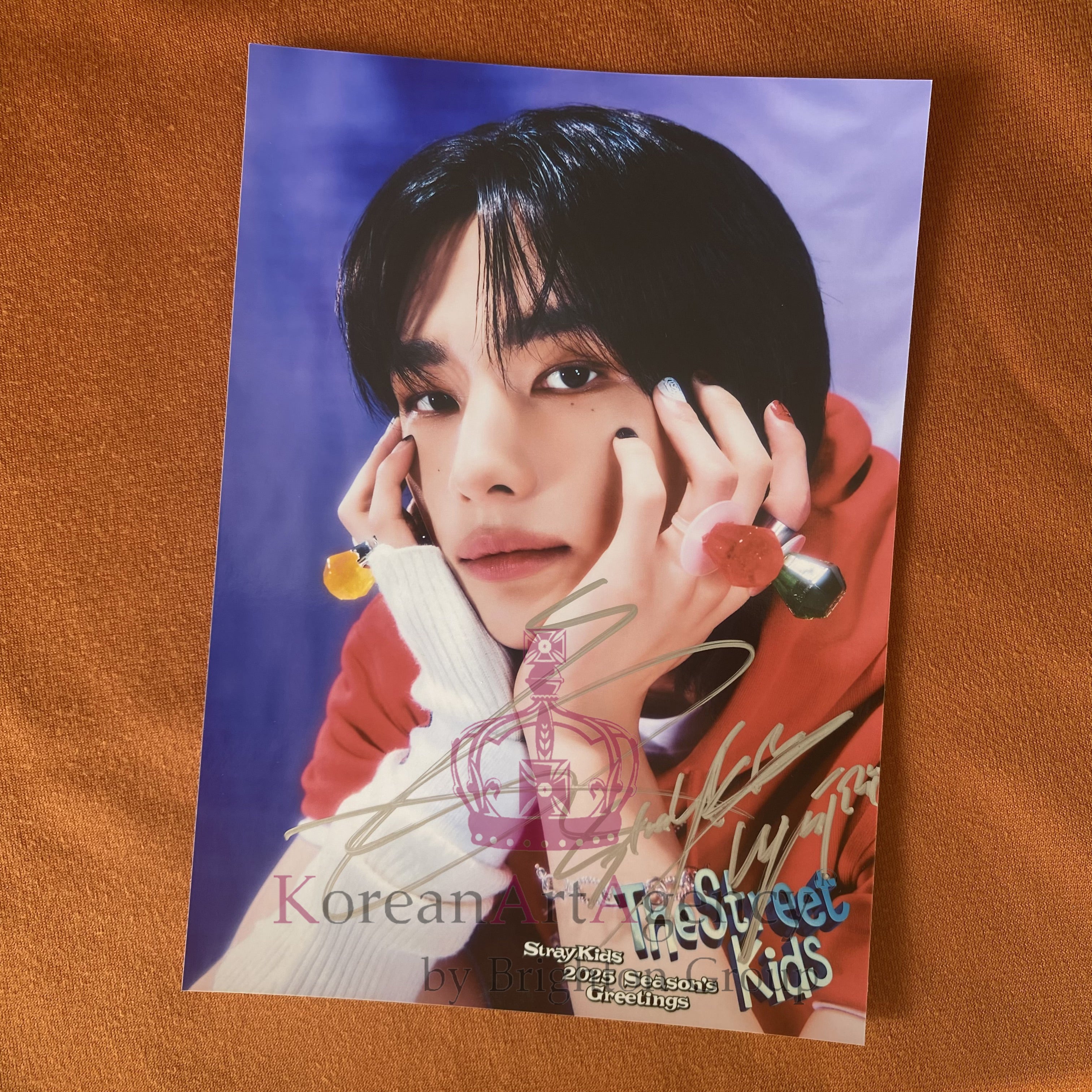 Stray Kids Hyunjin "The Street Kids" Season's Greetings 2025 7-Inch Autographed Photocard