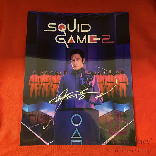 Squid Game Lee Byung Hun 10 inches Autograph + Certificate of Authenticity