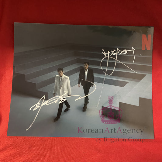 Squid Game Lee Jung Jae and Lee Byung Hun 10inches Autograph