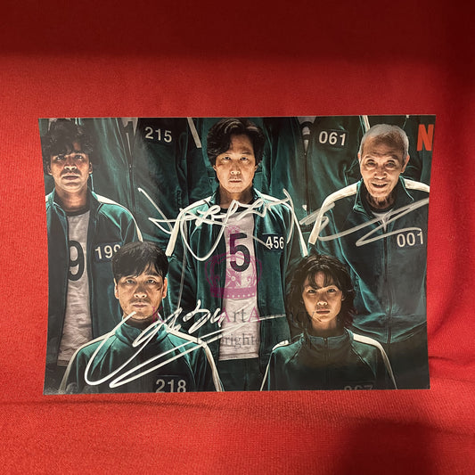 Squid Game Lee Jung Jae, Park Hae Soo & Jung Ho Yeon 7-Inch Autograph