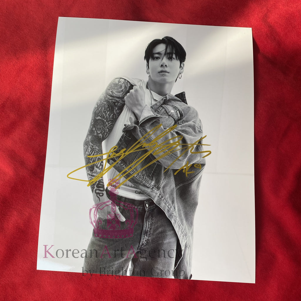 JUNG KOOK (BTS) × CALVIN KLEIN Holiday 2025 Campaign 10″ Autograph – Limited Edition Signed Photo – Autographs