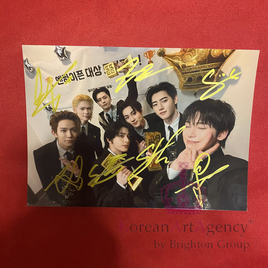 Enhypen 7-Inch Group Autograph Photo – All Members Signed Collectible Jungwon Heeseung Jay Jake Sunghoon Sunoo Ni-Ki