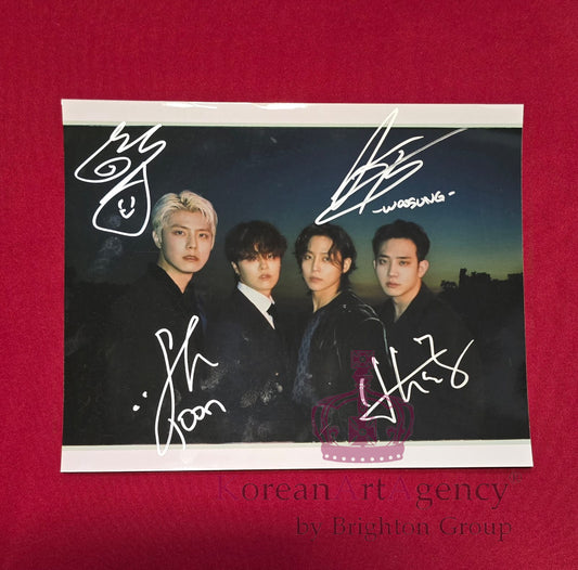 The Rose Autograph – Woosung, Dojoon, Hajoon & Taegyeom Signed 10" Photo | K-Band Collectible