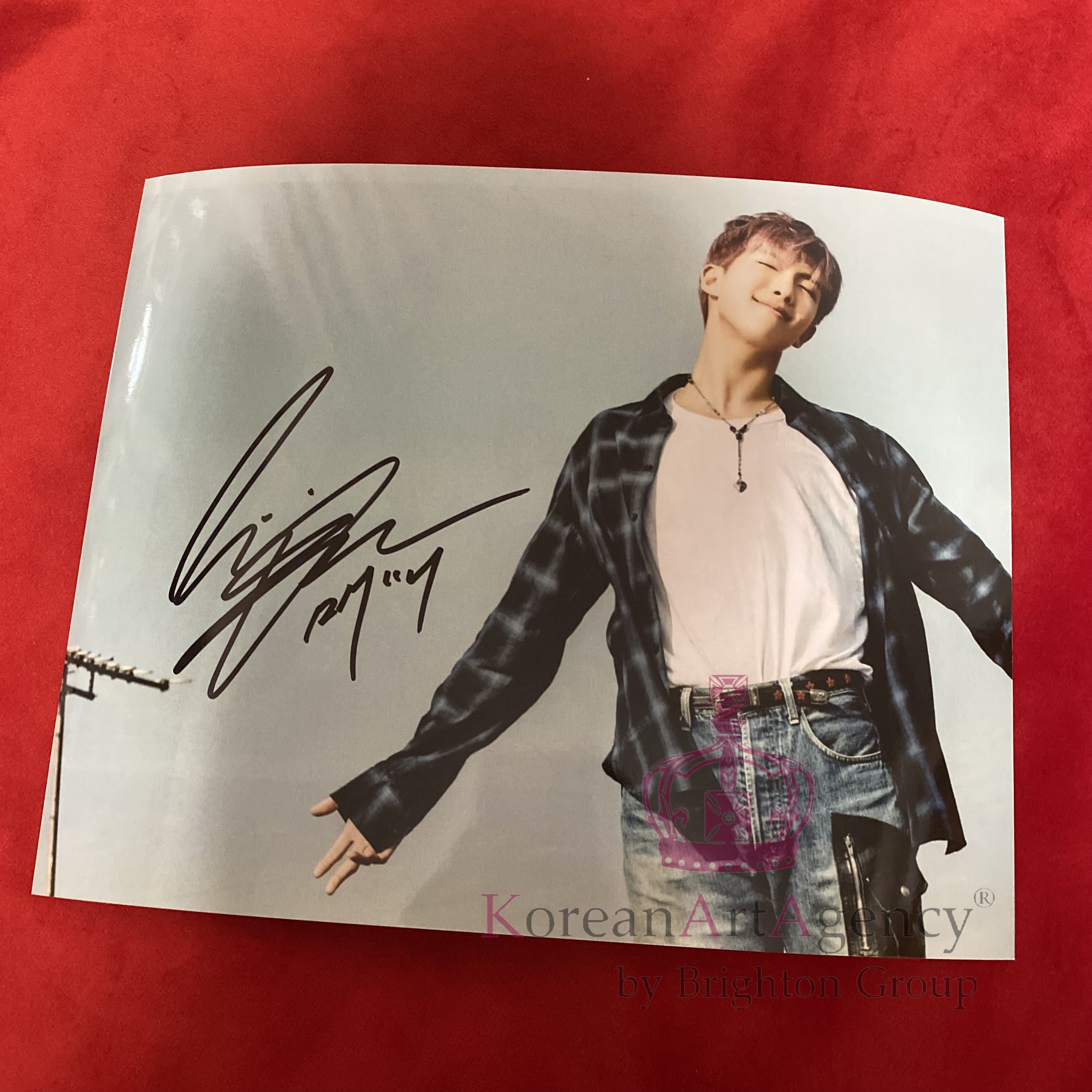 BTS RM 10" Autograph – Authentic Signed Photo