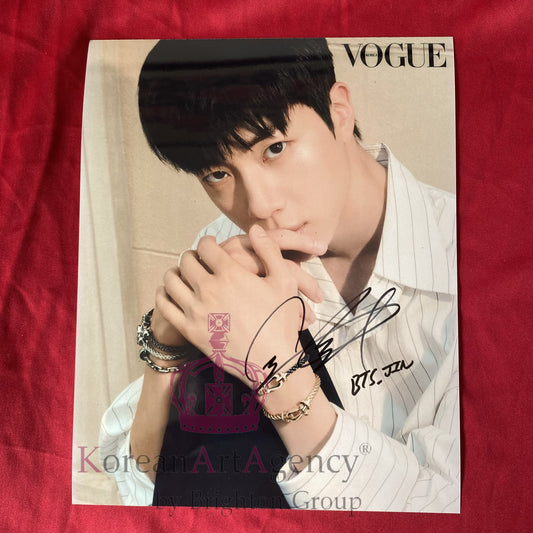 BTS Jin Vogue Korea 10 inches Foto Autograph