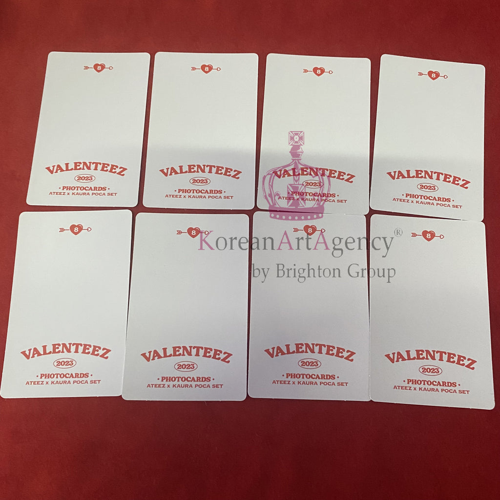 ATEEZ x KAURA "ValenTEEZ" 2023 Poca Set 8pcs Photocard Autographed Hongjoong Seonghwa Yunho Yeosang San Mingi Wooyoung Jongho
