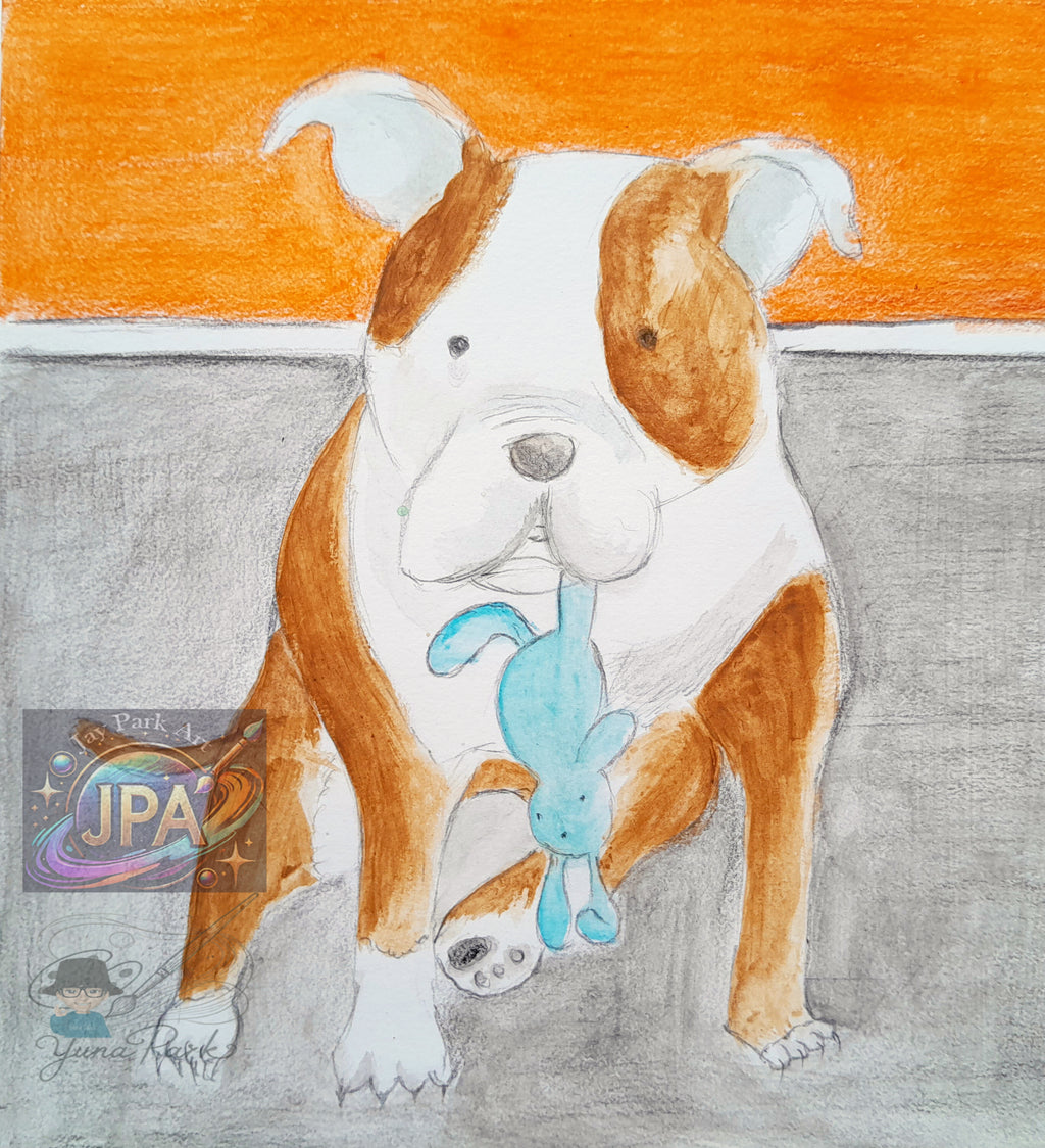 Davey Artwork – 30x20 cm – Bulldog Illustration – Artwork
