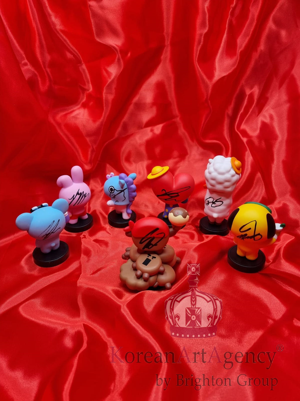 BT21 Action Figures  SET 7pcs JHope Jimin V Kim Tae Hyung Jin Jungkook RM Suga Autographed