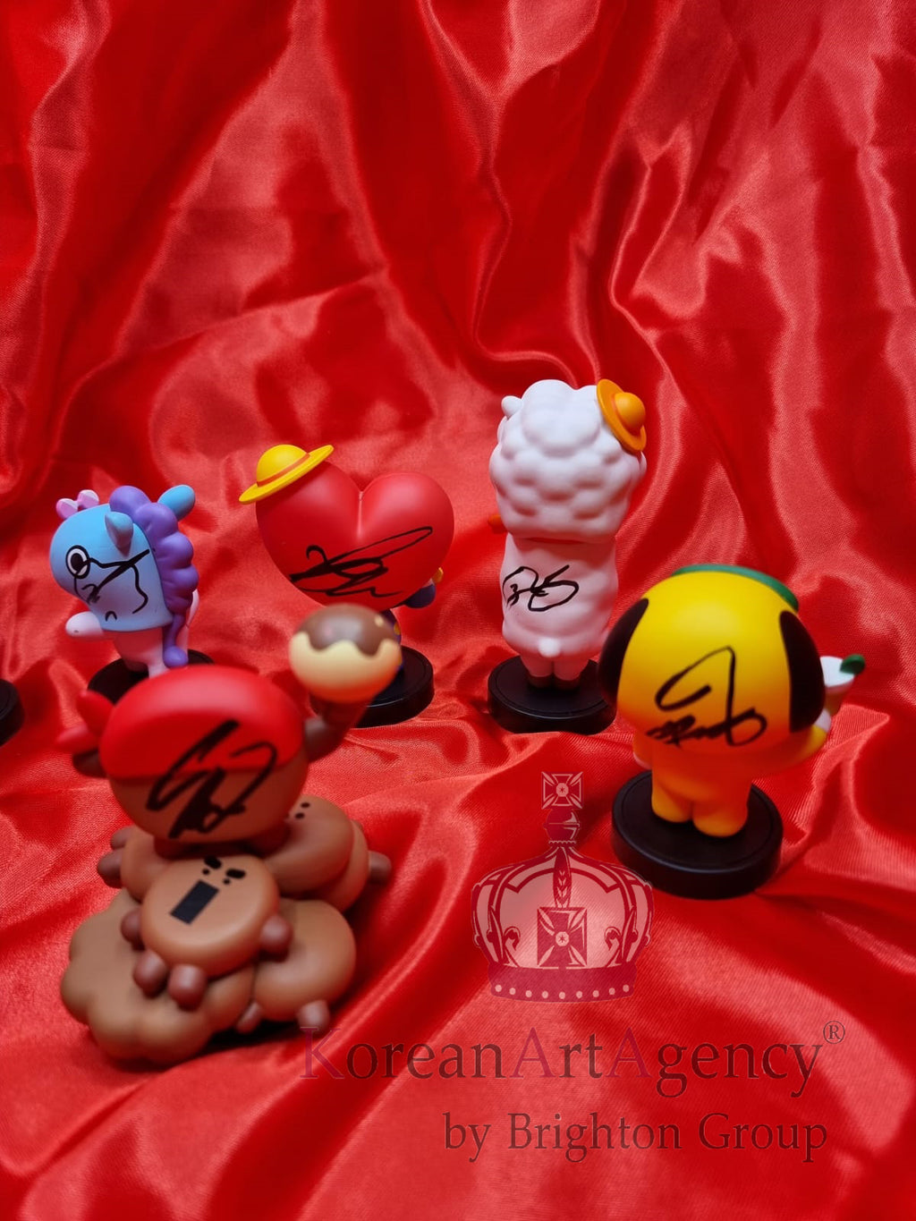 BT21 Action Figures  SET 7pcs JHope Jimin V Kim Tae Hyung Jin Jungkook RM Suga Autographed