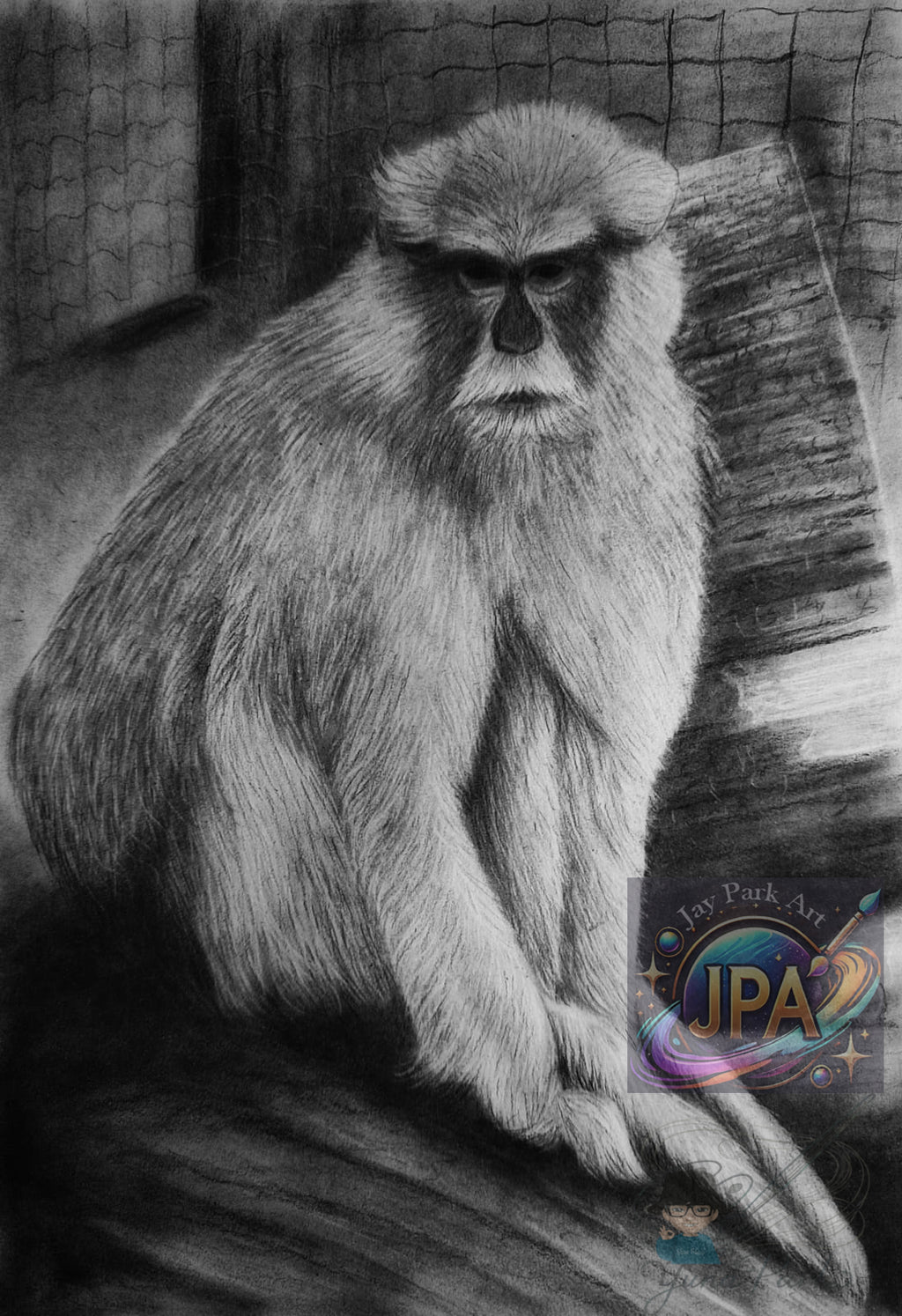Uncle Horst Mandrill Monkey Artwork (20x29 cm) – Artwork