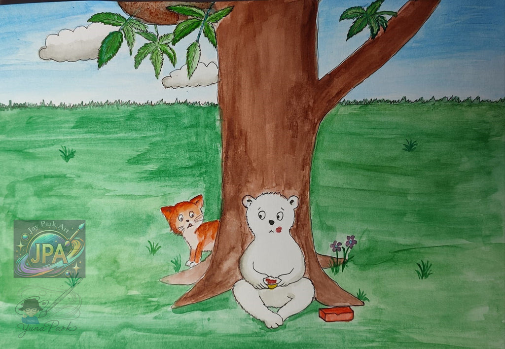Choci and Little Icebear Artwork (30x20 cm) – Artwork