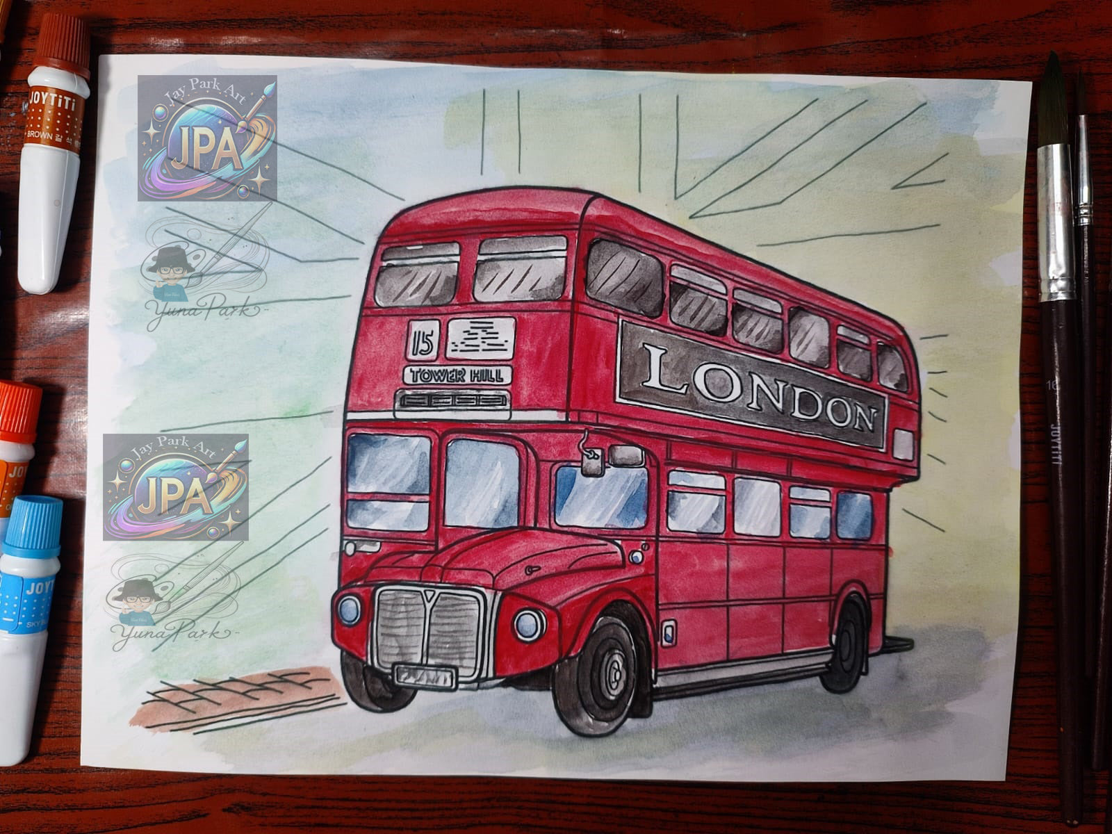 Karan-Saga Artwork – 30x20 cm (London Buses)
