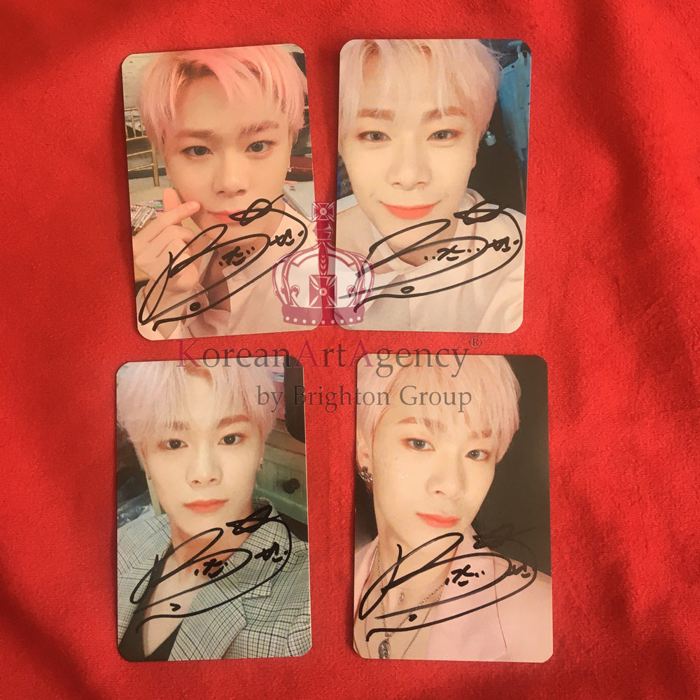Moon Bin official photocards with signature