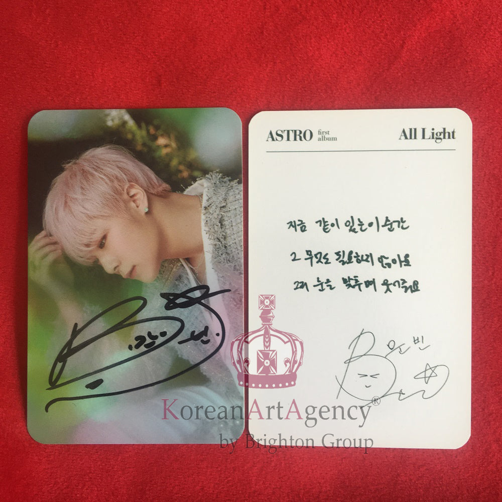 Moon Bin official photocards with signature
