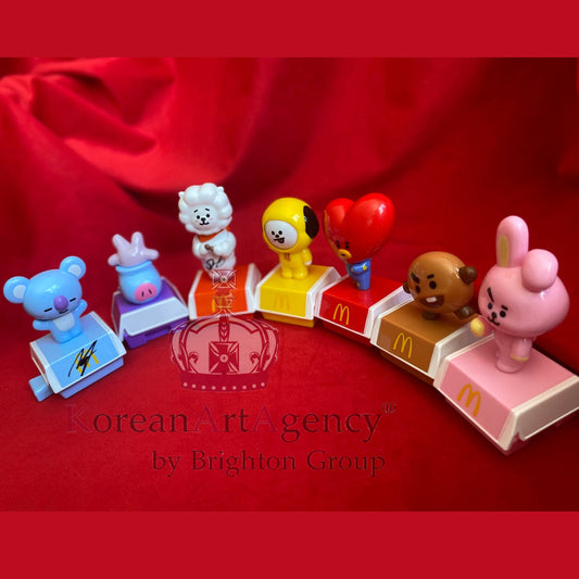 BT21 Mcdonald's Meal Toy SET 7pcs JHope Jimin V Kim Tae Hyung Jin Jungkook RM Suga Autographed