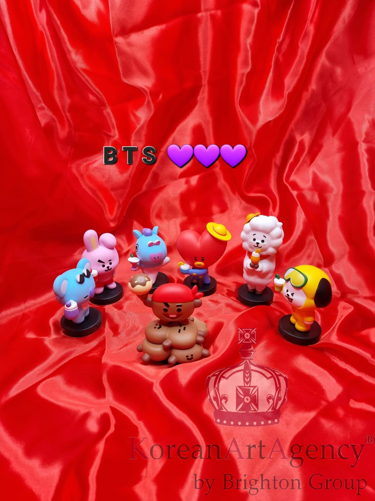 BT21 Action Figures  SET 7pcs JHope Jimin V Kim Tae Hyung Jin Jungkook RM Suga Autographed