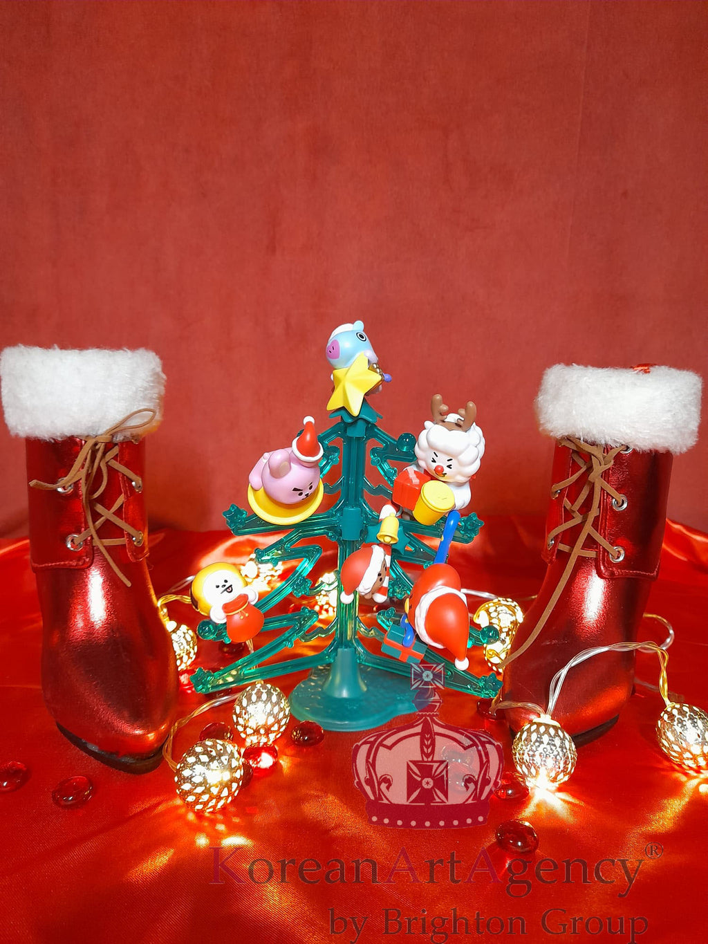 BT21 Christmas Tree Figures  SET of 7pcs Official Goods Collectibles with Holiday Tree