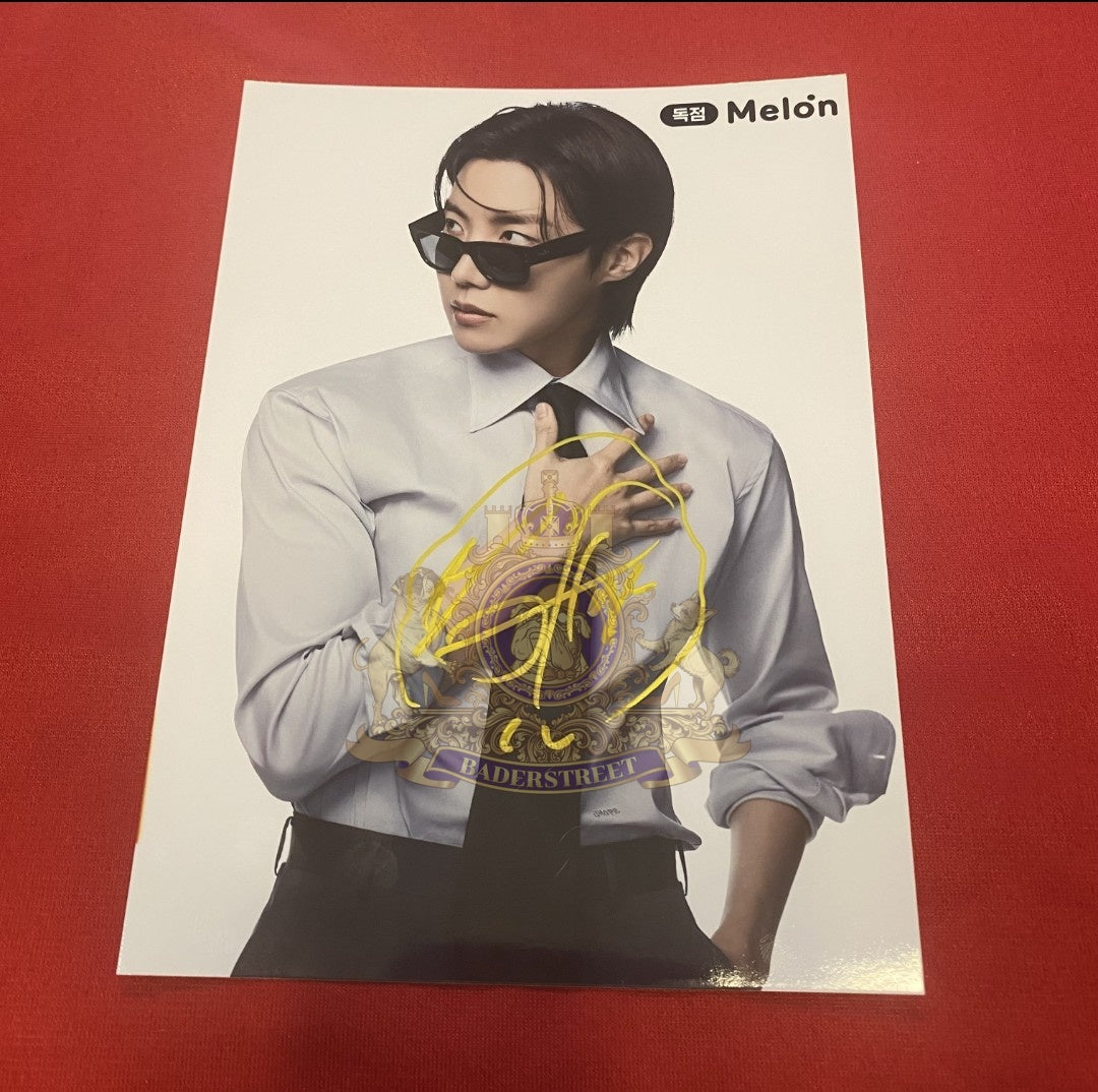 BTS Signed Autograph Photo Cards – Rare Melon Promo Set | Jungkook, Jimin, RM, V, Jin, J-Hope, Suga | Kpop Collectible Memorabilia