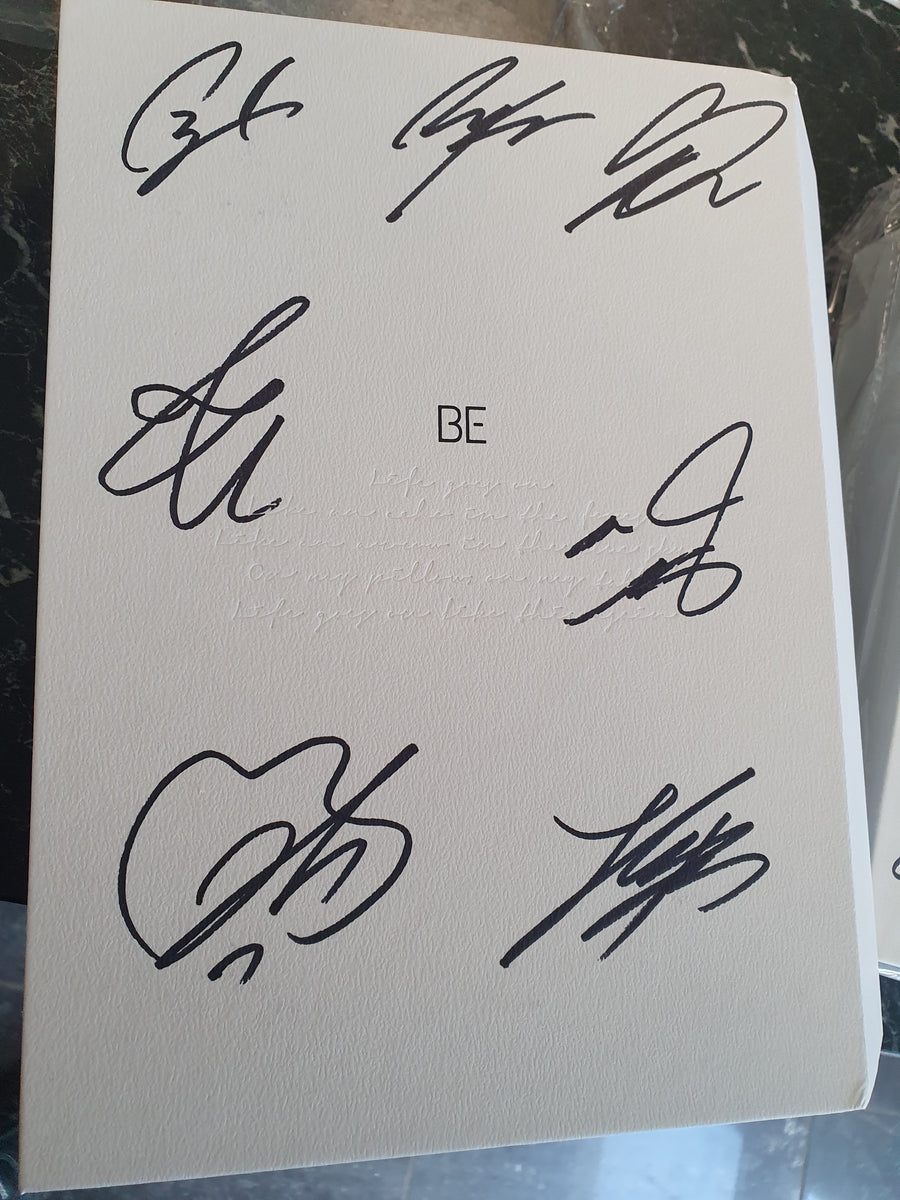 BTS BE Album Autographed Jimin, Jin, V, Jhope, Jungkook, RM, Suga – Film & Merchandise