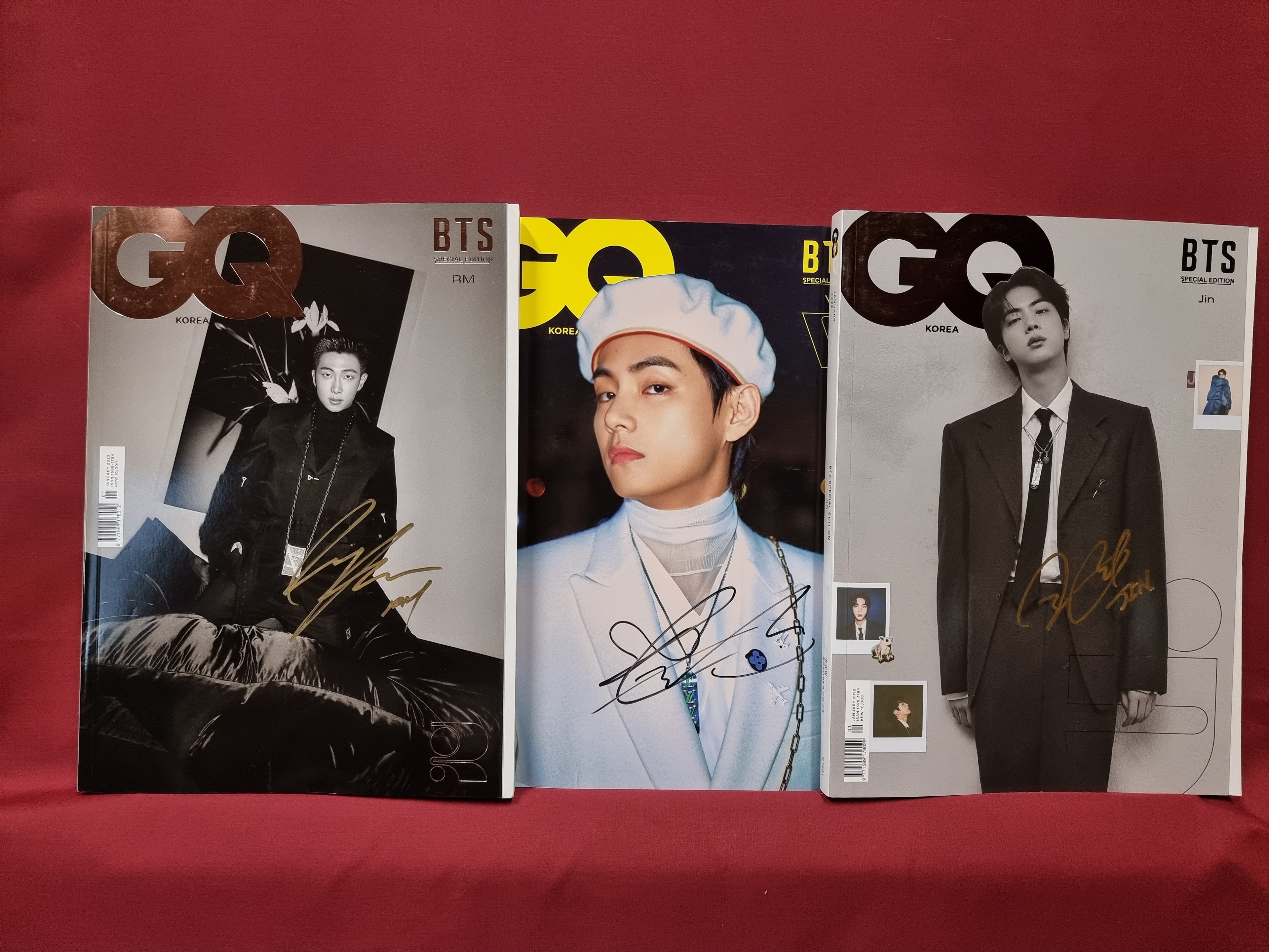 GQ VOGUE BTS Cover Special Edition Autographed JIN, V, J-HOPE, JIMIN, RM, JUNGKOOK, JIN