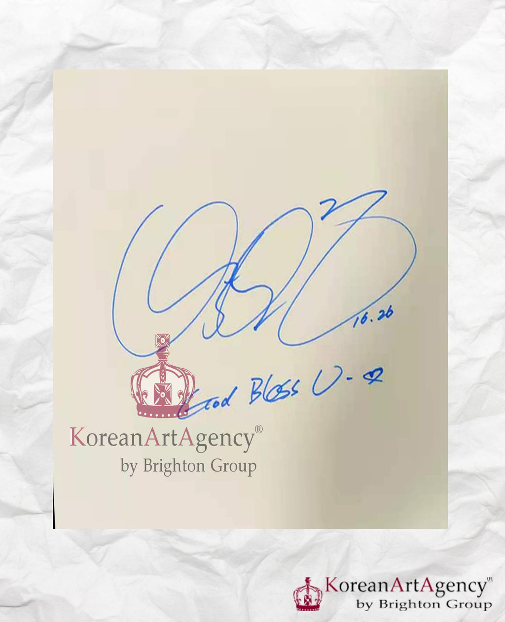 Park Bo Gum Blue Shikishi Art Board Autographs 212x182mm – Film & Merchandise
