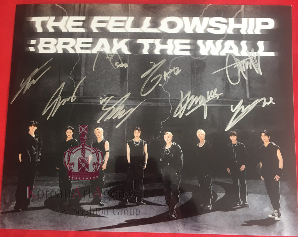 Ateez Hong Joong Seunghwa Yunho Yeosang San Mingi Woo Young Jong Ho 30x26cm 10inches Autograph – Film & Merchandise