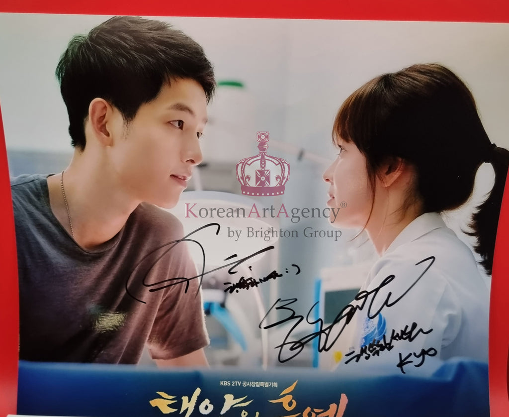 Song Hye Kyo Song Joong Ki Descendants of the Sun DINA4 Format 20cm X 30cm Autograph – Film & Merchandise