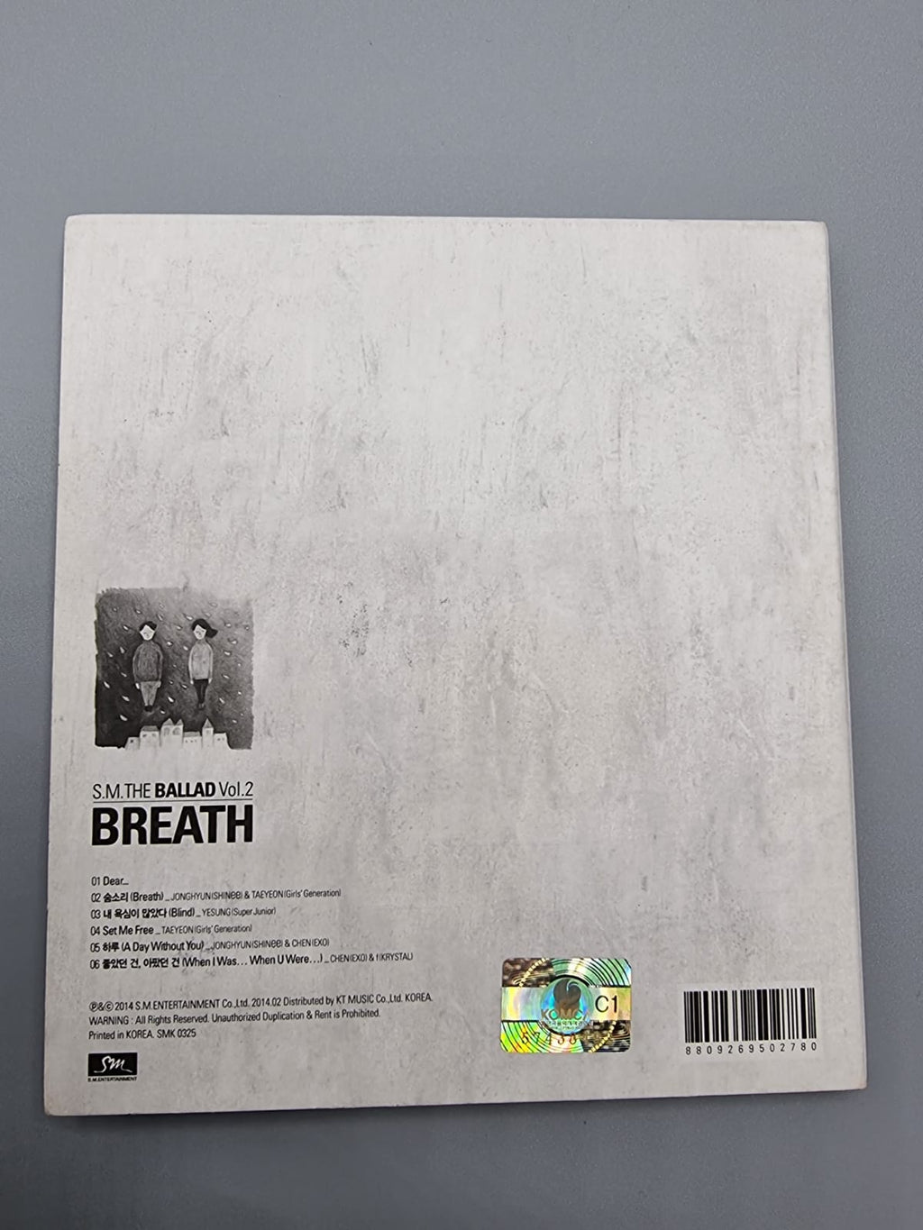 SHINEE Jonghyun Breath SM the Ballad Vol. 2 Autographed